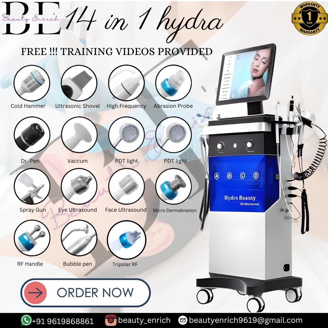 14 in 1 hydra facial machine/ skin rejuvenation machine/ hydra facial machine.